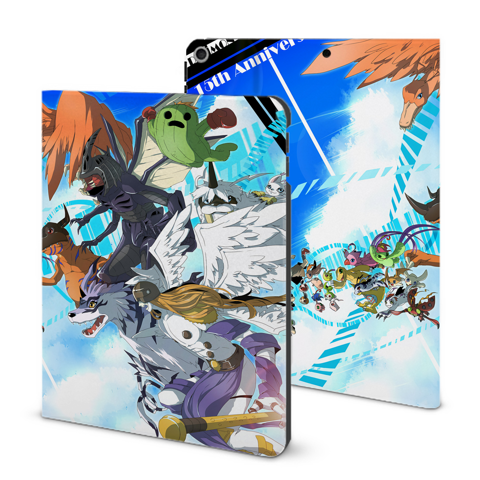 （画像用） Digimon デジタルモンスター/デジモン IPad ケース ブック型 PUレザー TPU 耐衝撃 軽量 薄型 ペン収納なし 全面保護 IPad 各モデル対応